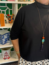 Boxy Mock Neck Top in Black