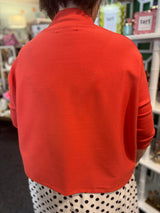 Boxy Mock Neck Top in Cinnabar