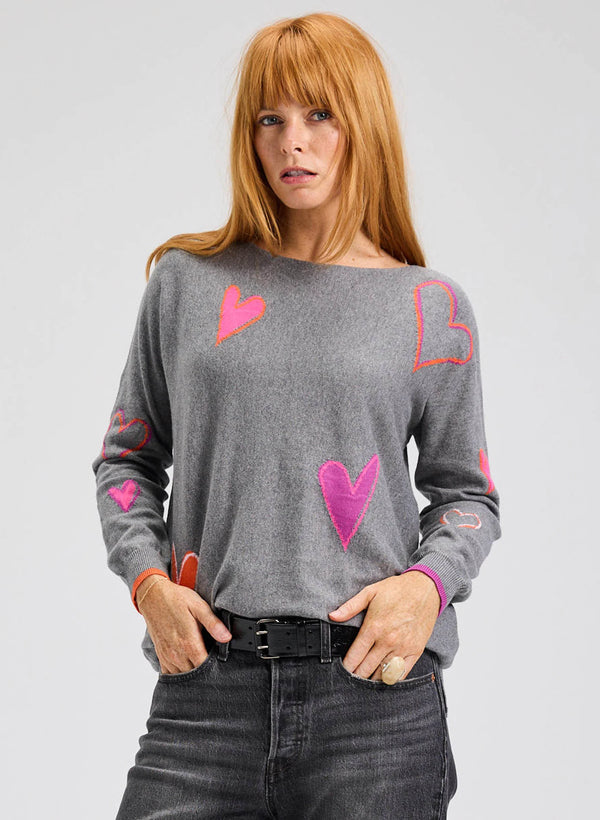 ZP Intarsia Hearts Sweater