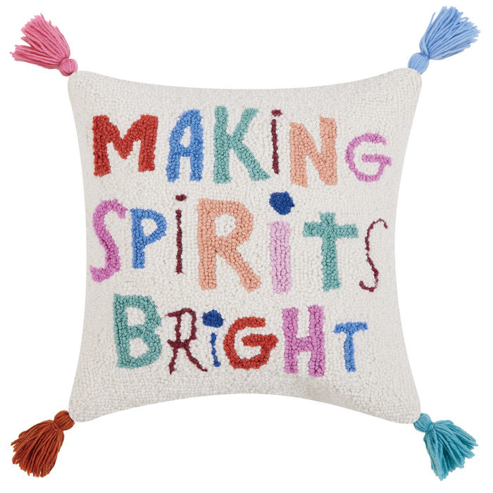 Making Spirit Bright with Tassels Pillow