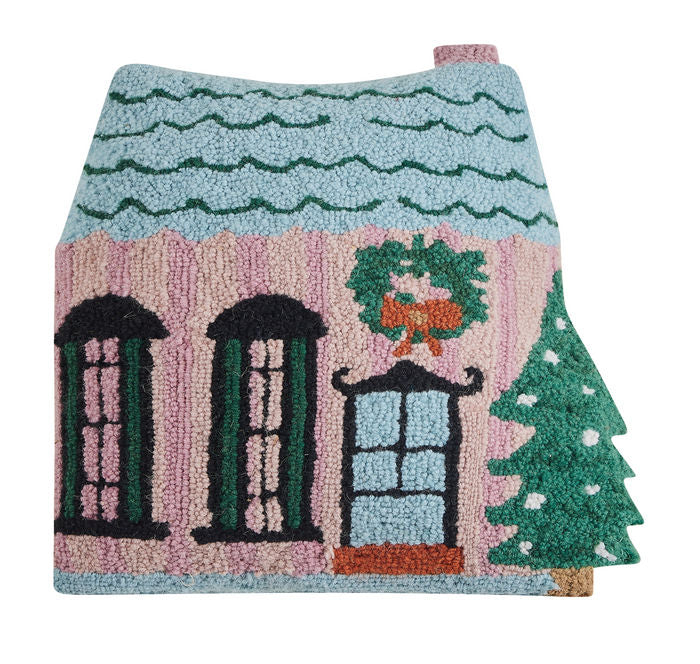 Holly Striped House Shaped Pillow