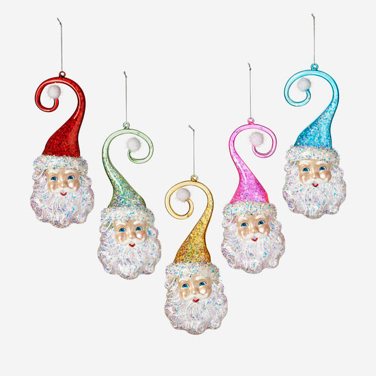 Multi Colored Santa Swirl with Hat - Five Color Choices