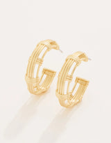Spartina Basket Weave Hoop Earrings in Gold