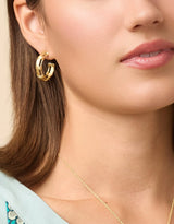Spartina Basket Weave Hoop Earrings in Gold