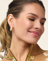 Spartina Anna Petite Hoop Earrings in Pearl
