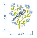Acrylic Small Chicakadee and Forget Me Nots