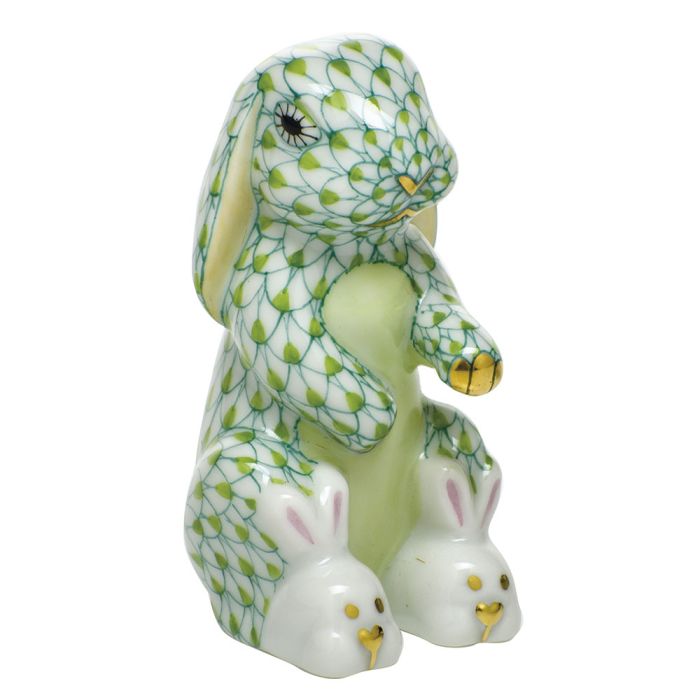 Herend Bunny Slippers in Keylime