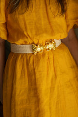 Garland Stretch Raffia Belt Band in Light Natural