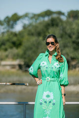 Lyla Dress in Blue Henrietta