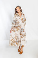 House of MBR Maple Field and Feather Long Ruthie Shirt Dress