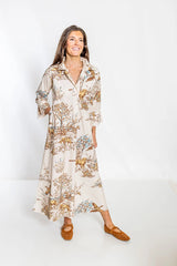 House of MBR Maple Field and Feather Long Ruthie Shirt Dress