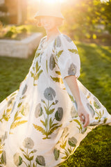 Maison Marigold Malta Maxi Dress in Green Flower