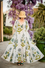 Maison Marigold Malta Maxi Dress in Green Flower