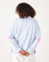 MERSEA Amour Applique Tee in Crystal Blue + Pink