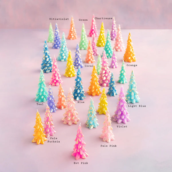 Glitterville Rainbow Tree Candle (3 Size options, 12 Color Options)