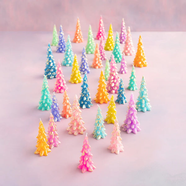 Glitterville Rainbow Tree Candle (3 Size options, 12 Color Options)