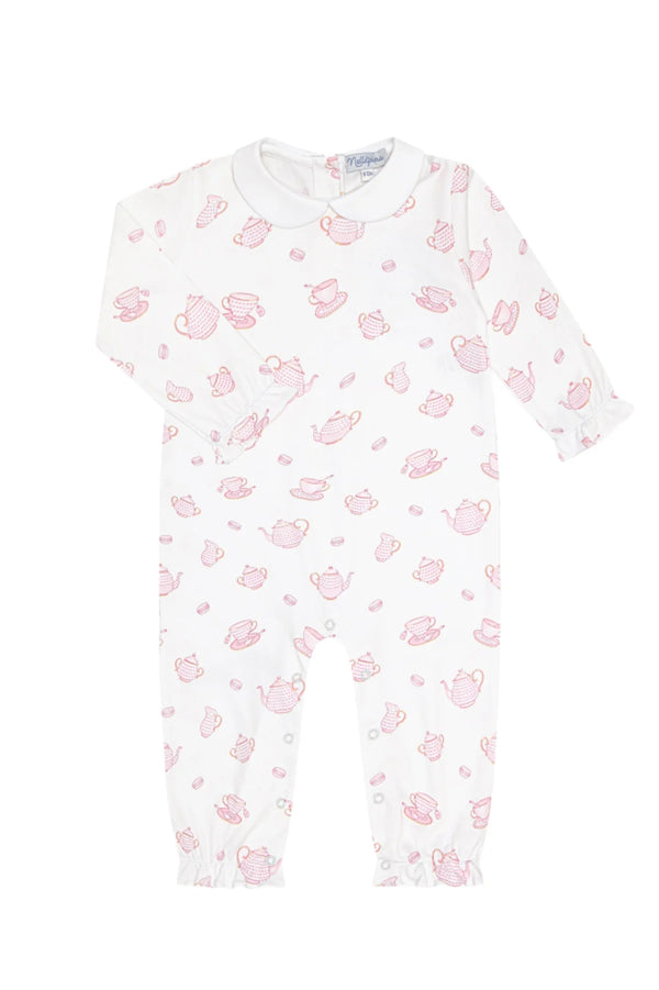Nellapima Petite Tea Time Print Romper Long Sleeve