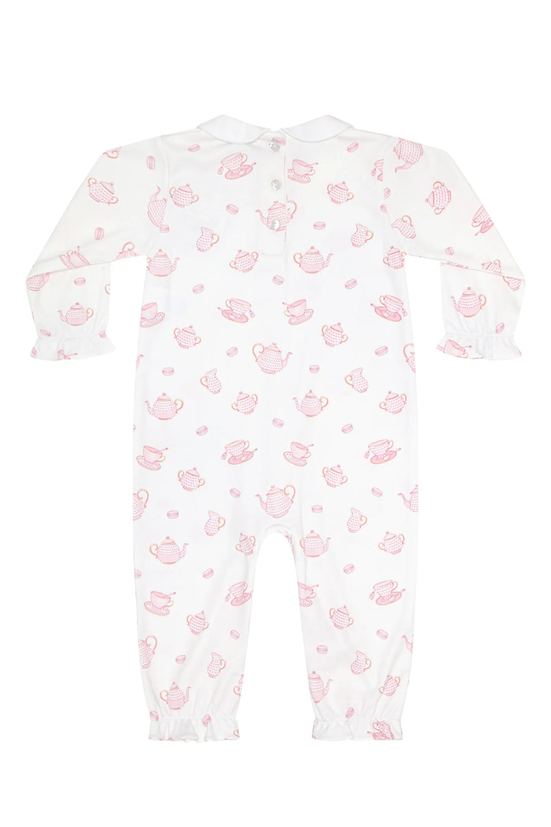 Nellapima Petite Tea Time Print Romper Long Sleeve