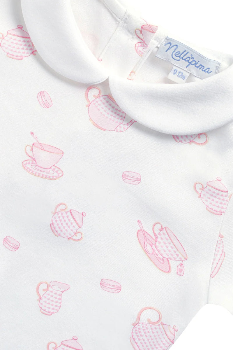Nellapima Petite Tea Time Print Romper Long Sleeve