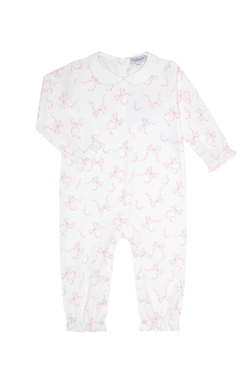 Nellapima Charming Bows Print Romper Long Sleeve