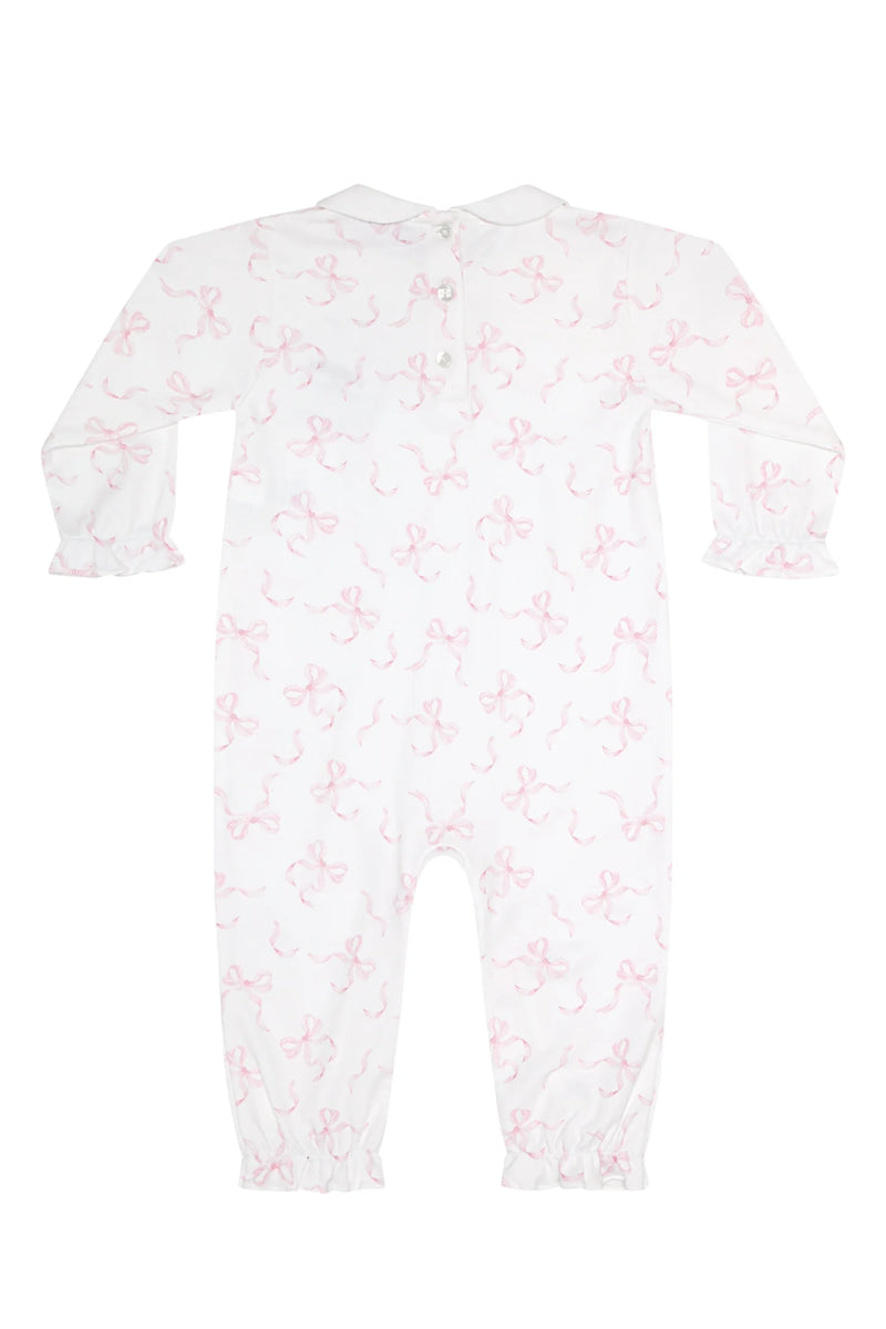 Nellapima Charming Bows Print Romper Long Sleeve