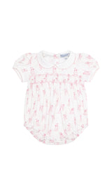 Nellapima Pink Puppy Love Print Smocked Bubble