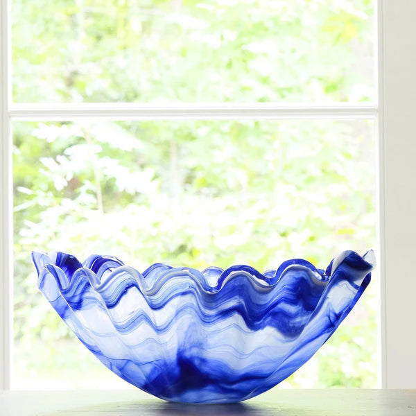 Vietri Onda Glass Cobalt Centerpiece