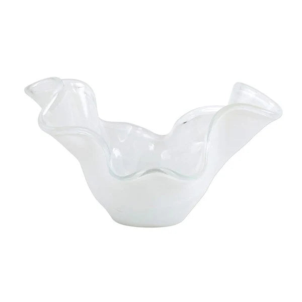 Vietri Onda Glass White Medium Bowl