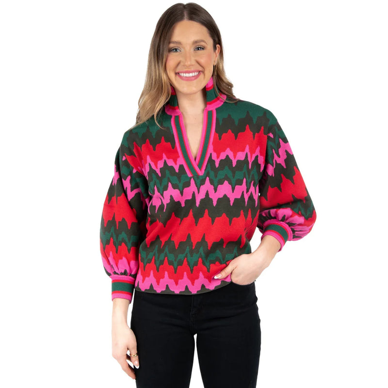 Emily McCarthy Lolli Sweater in Ruby Ripple