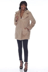 Camden Faux Fur Coat in Beige
