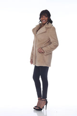 Camden Faux Fur Coat in Beige