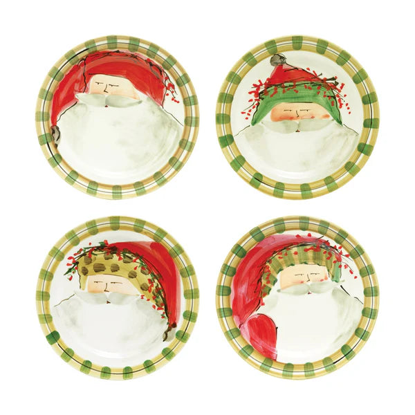 Vietri Old St. Nick Round Salad Plates - SET OF 4