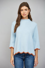 Scallop Edge Mock Neck Sweater (Multiple Colors!)
