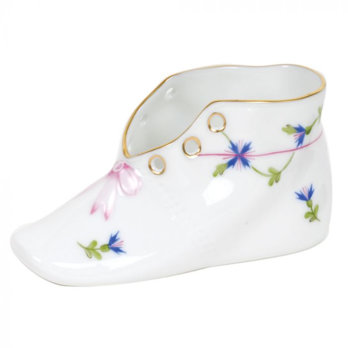 Herend Blue Garland Baby Shoe