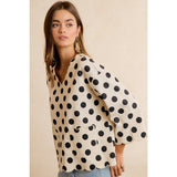 Polka Dot Scalloped Edge Top