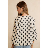 Polka Dot Scalloped Edge Top