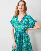 Harbour Dress in Geo Floral Green