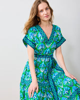 Harbour Dress in Geo Floral Green