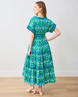 Harbour Dress in Geo Floral Green