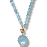 Aquamarine Pinwheel Necklace - Dina Mackney