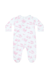 Nellapima Pink Bunny Toile Crossover Footie