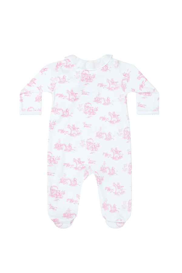 Nellapima Pink Bunny Toile Crossover Footie