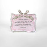 Lauren Dunn John 3:16 Scripture Block (Pink or Blue)