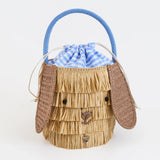 Shaggy Raffia Puppy Basket