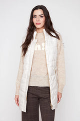 Renuar Woven Vest in Oyster