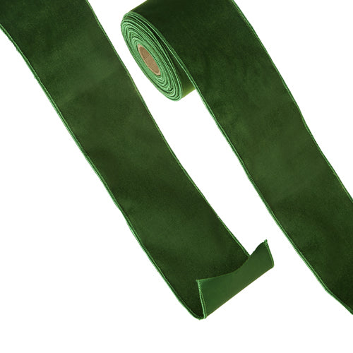 Green Velvet Wired Ribbon