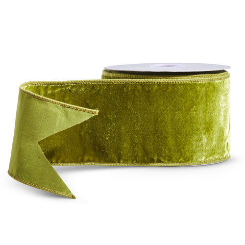 Thick Apple Green Velvet Ribbon