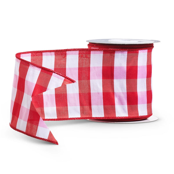 10 Yard Red and White Gingham Ribbon