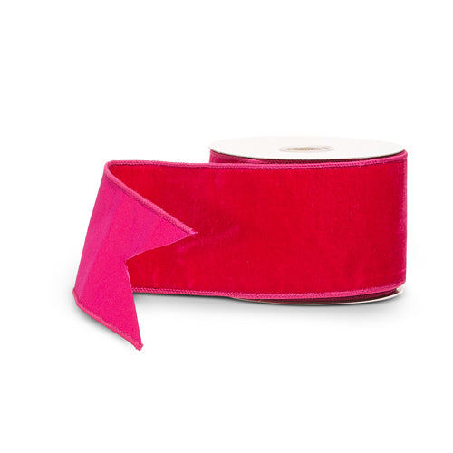 Fuchsia Pink Velvet Wired Ribbon