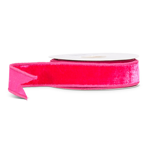 Fuchsia Pink Velvet Wired Ribbon